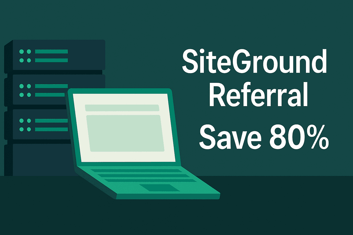 SiteGround referral – servers and laptop graphic
